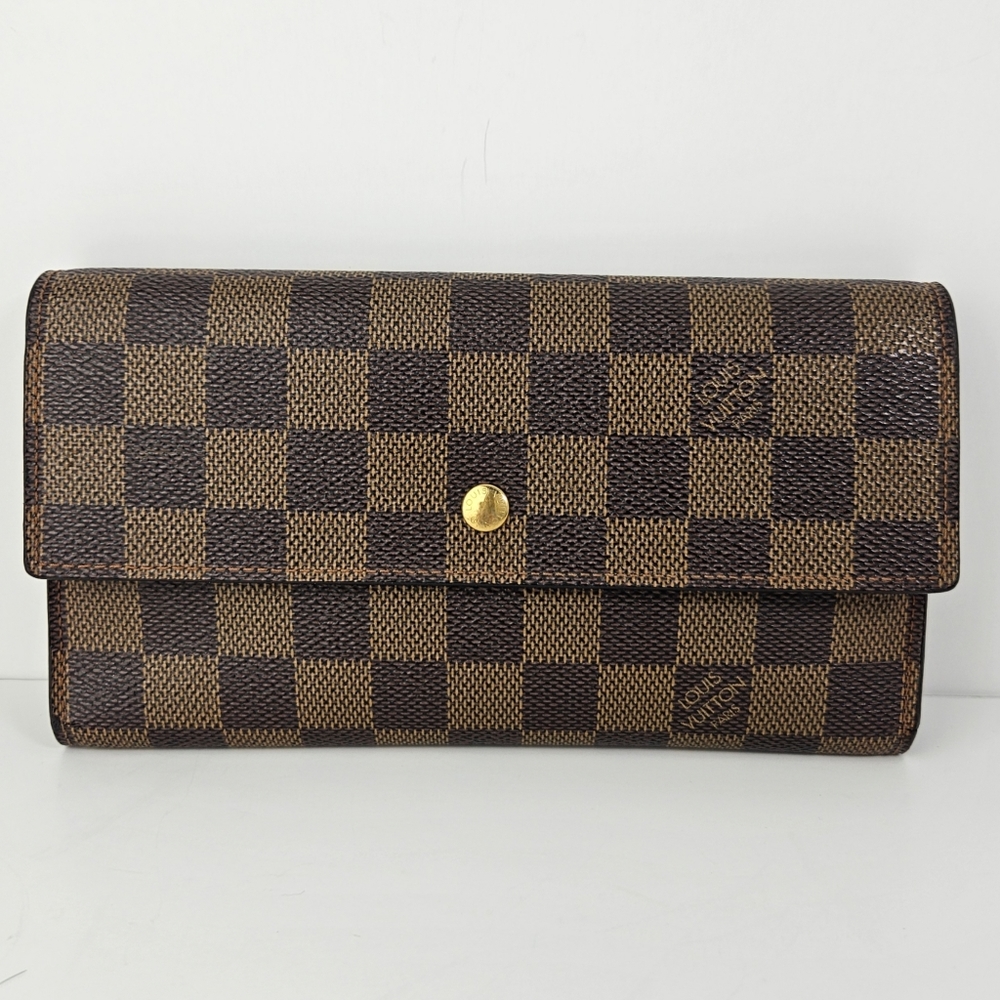 Authentic Louis Vuitton Damier Ebene Porte Tresor International Wallet #3542M - Picture 1 of 6